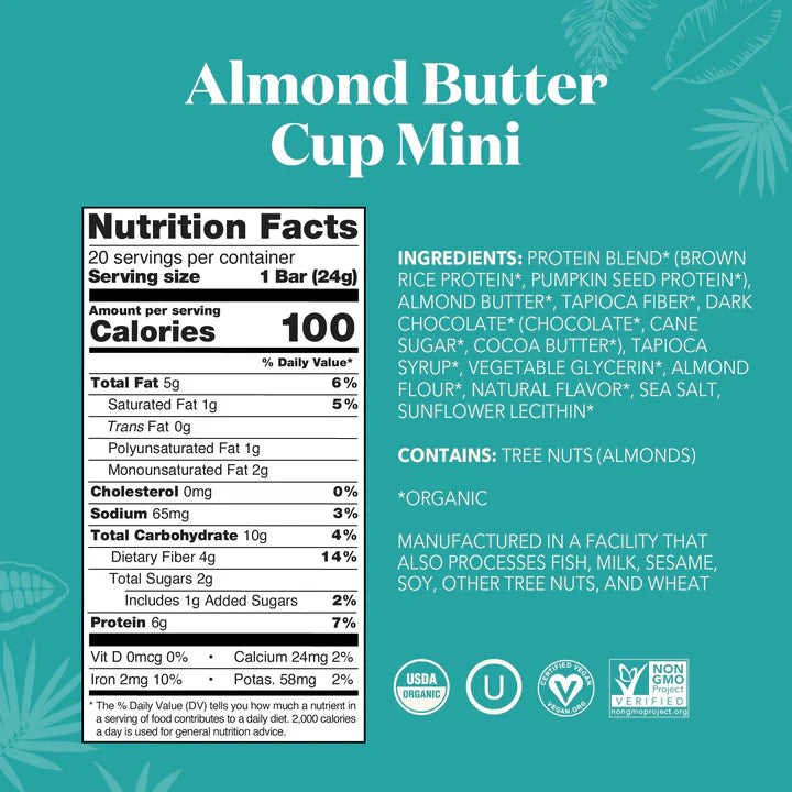 Almond Butter Cup Mini Bars 20-count