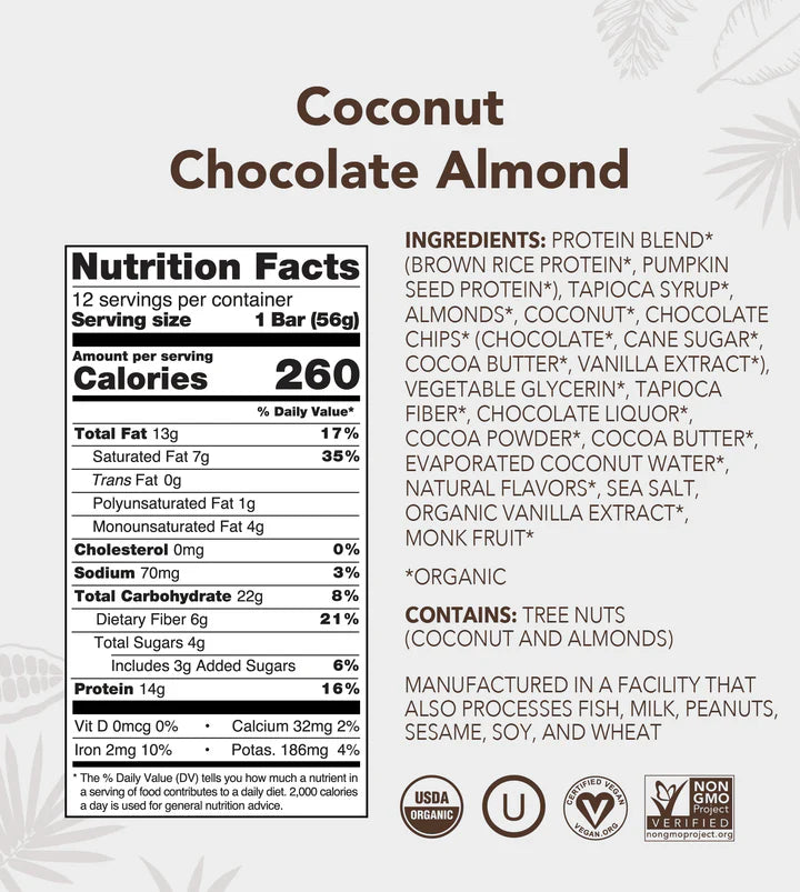 Coconut Chocolate Almond Protein Bars 12-count