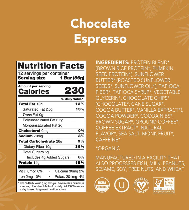 Chocolate Espresso Protein Bars 12-count