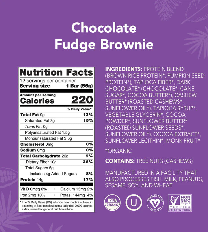 Chocolate Fudge Brownie Protein Bars 12-count