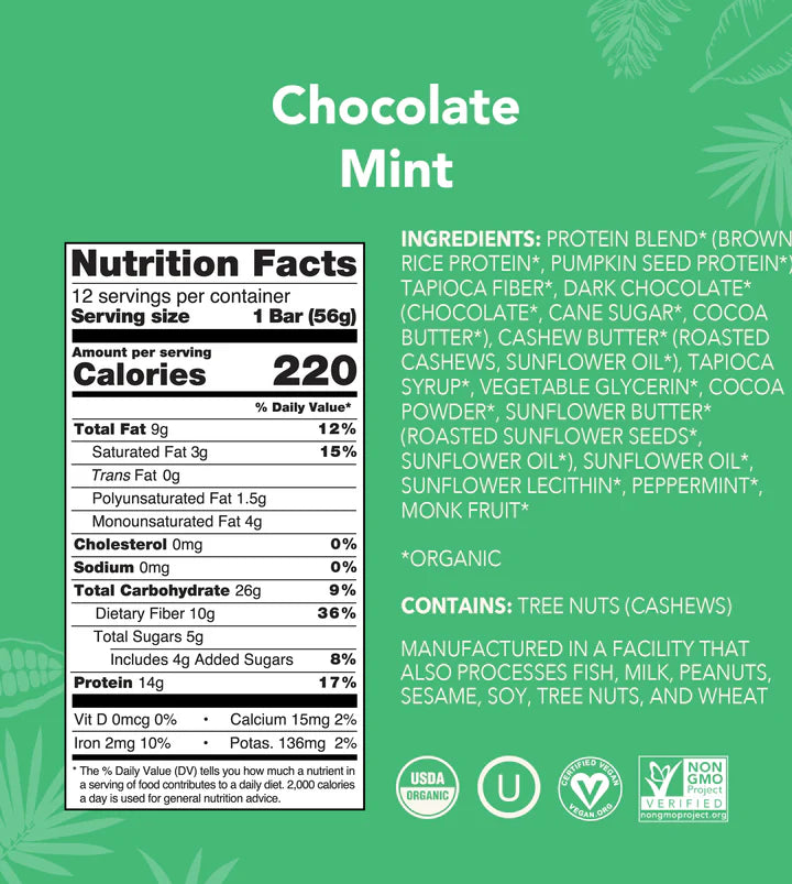 Chocolate Mint Protein Bars 12-count