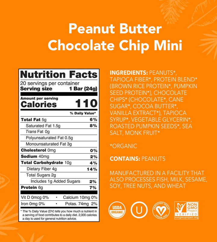 Peanut Butter Chocolate Chip Mini Bars 20-count