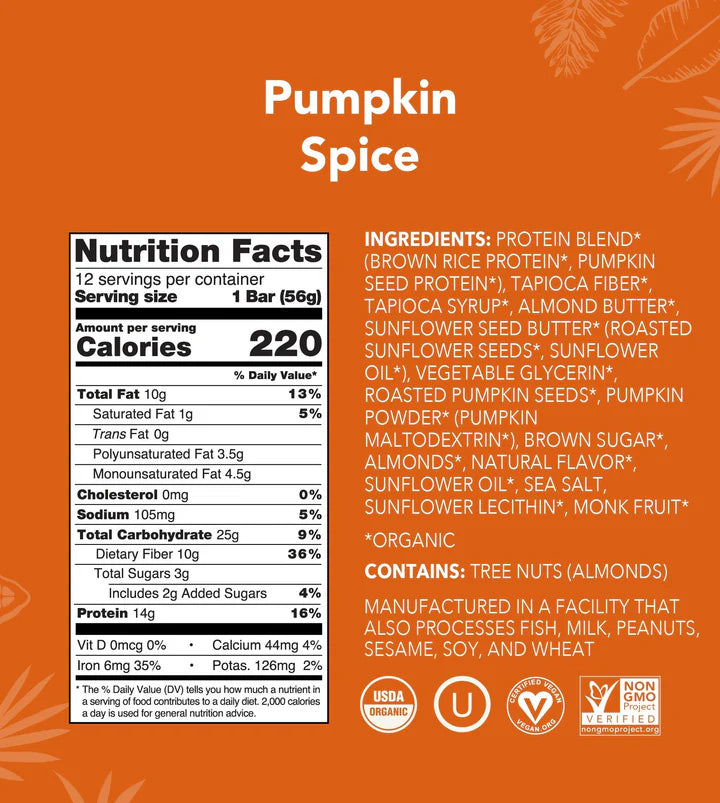 Pumpkin Spice Protein Bars 12-count