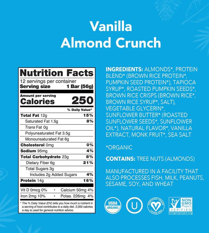 Vanilla Almond Crunch Protein Bars 12-count